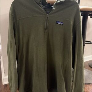 Patagonia Olive Green Quarter-Zip Fleece - XL
